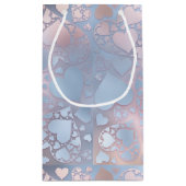 Pastel Pink Blue Heart Pattern Glossy Print Klein Cadeauzakje (Achterkant)