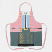 Pastel Pink Blue Monogram Nutkraker Schort (Voorkant)