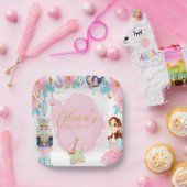 Pastel Pink Blue  Nutkraker Baby shower Papieren Bordje (Feest)