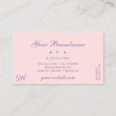 Pastel Pink Blue Ombre Initialen mousserende diama Visitekaartje (Achterkant)
