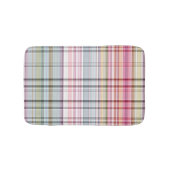 Pastel Pink Blue Retro Tartan Patroon Badmat (Voorkant)