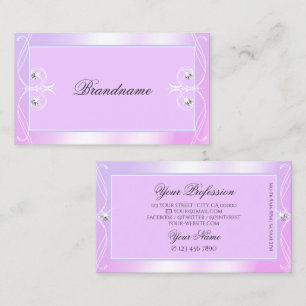 Pastel Pink Blue Sparkle Diamonds Ornamenten Visitekaartje