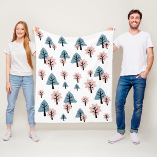 Pastel Pink Blue Tree Cookie Bell Star Kerstmis Fleece Deken