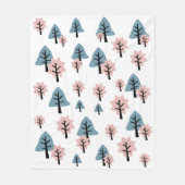 Pastel Pink Blue Tree Cookie Bell Star Kerstmis Fleece Deken (Voorkant)