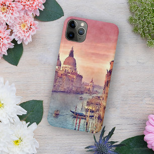 Pastel Pink Blue Venice Canal Grande Waterverf Case-Mate iPhone Case