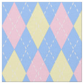 Pastel Pink Blue Yellow Argyle Patroon Stof (Close Up)