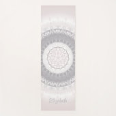 Pastel Pink Blush Mandala Monogram Yogamat (Voorkant)