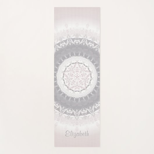 Pastel Pink Blush Mandala Monogram Yogamat (Voorkant)