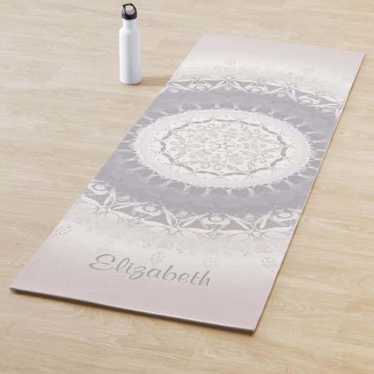 Pastel Pink Blush Mandala Monogram Yogamat (In situ)