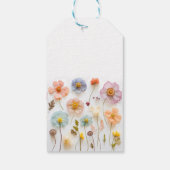 Pastel Pink Bohemian Wildflowers Baby shower Cadeaulabel (Achterkant)