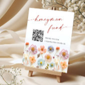 Pastel Pink Bohemian Wildflowers Honeymoon Fund Poster