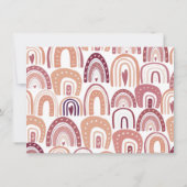 Pastel Pink Boho Rainbow First Birthday Kaart (Achterkant)