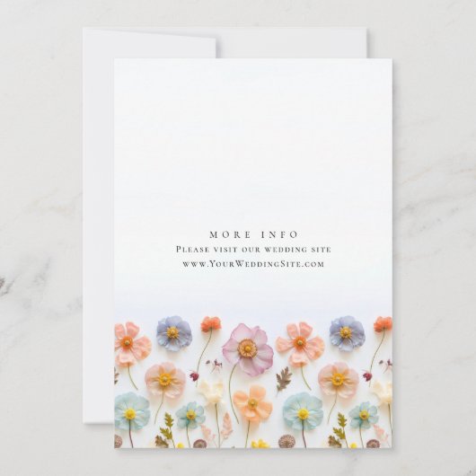 Pastel Pink Boho Wild Flowers Vrijgezellenfeest Kaart (Achterkant)