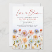 Pastel Pink Boho Wild Flowers Vrijgezellenfeest Kaart (Voorkant)