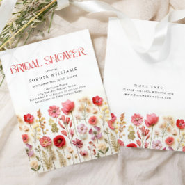 Pastel Pink Boho Wild Flowers Vrijgezellenfeest Kaart