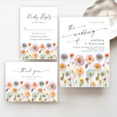 Pastel Pink Boho Wild Flowers Vrijgezellenfeest Kaart