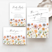 Pastel Pink Boho Wild Flowers Vrijgezellenfeest Kaart