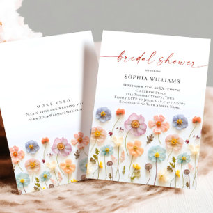 Pastel Pink Boho Wild Flowers Vrijgezellenfeest Kaart