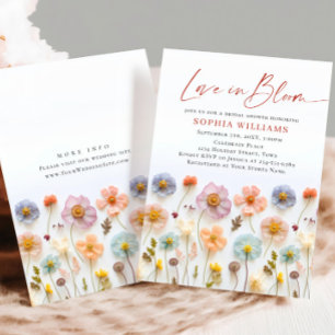 Pastel Pink Boho Wild Flowers Vrijgezellenfeest Kaart