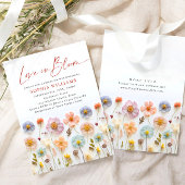 Pastel Pink Boho Wild Flowers Vrijgezellenfeest Kaart