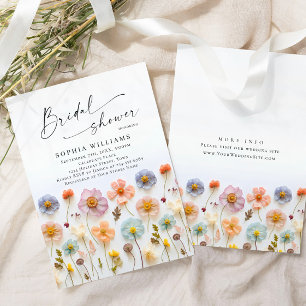 Pastel Pink Boho Wild Flowers Vrijgezellenfeest Kaart