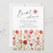 Pastel Pink Boho Wild Flowers Vrijgezellenfeest Kaart (Voorkant)