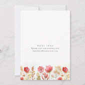 Pastel Pink Boho Wild Flowers Vrijgezellenfeest Kaart (Achterkant)