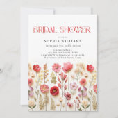 Pastel Pink Boho Wild Flowers Vrijgezellenfeest Kaart (Voorkant)