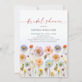 Pastel Pink Boho Wild Flowers Vrijgezellenfeest Kaart (Voorkant)