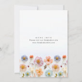 Pastel Pink Boho Wildflowers Afstudeerfeest Kaart (Achterkant)