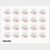 Pastel Pink Boho Wildflowers Vrijgezellenfeest Ronde Sticker (Vel)