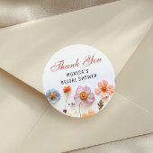 Pastel Pink Boho Wildflowers Vrijgezellenfeest Ronde Sticker