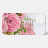 Pastel Pink Bouquet of Flowers Bible Verse iPhone Hoesje (Achterkant horizontaal)