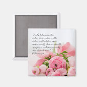 Pastel Pink Bouquet of Flowers Bible Verse Magneet (Voorkant / Achterkant)