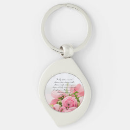 Pastel Pink Bouquet of Flowers Bible Verse Sleutelhanger
