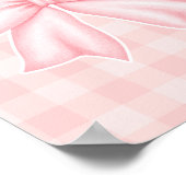 Pastel Pink Bow Print Gingham Nursery Poster (Hoek)