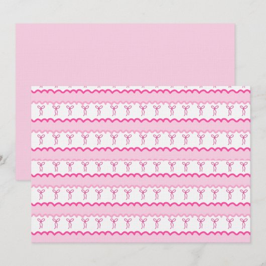 Pastel Pink Bow Seamless Pattern – Cute Aesthetic Kaart (Voorkant / Achterkant)