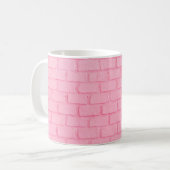 Pastel pink brick background wall texture. pink re koffiemok (Voorkant links)