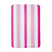 Pastel Pink Bright Pink White Summer Stripes Badmat (Voorkant Verticaal)