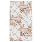 PASTEL PINK & BROWN BABY BLOKKEN BEREN PRAMEN KLEIN CADEAUZAKJE (Achterkant)