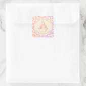 pastel pink bunny cute party babyshower vierkante sticker (Tas)