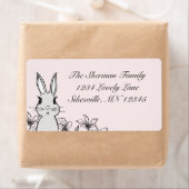 Pastel Pink Bunny Spring Retouradres Etiket (Insitu)