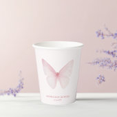 "Pastel Pink Butterfly Baby shower Papieren Bekers