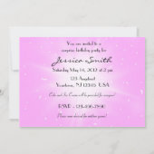 Pastel Pink Butterfly Birthday Invitation Kaart (Achterkant)