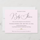 Pastel Pink Cat Lover Baby shower Kaart (Achterkant)