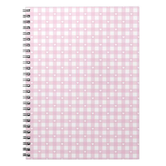 Pastel Pink Checks Notitieboek (Voorkant)