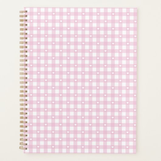 Pastel Pink Checks Planner (Voorkant)