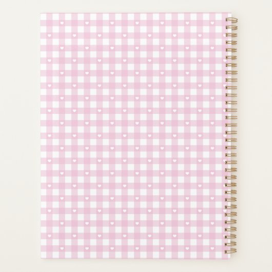 Pastel Pink Checks Planner (Achterkant)