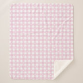 Pastel Pink Checks Sherpa Deken (Voorkant)