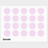Pastel Pink Chevron Stripes Round Sticker (Vel)